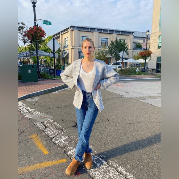 Blue Tweed Cardigan Jacket - Picture 6 of 9